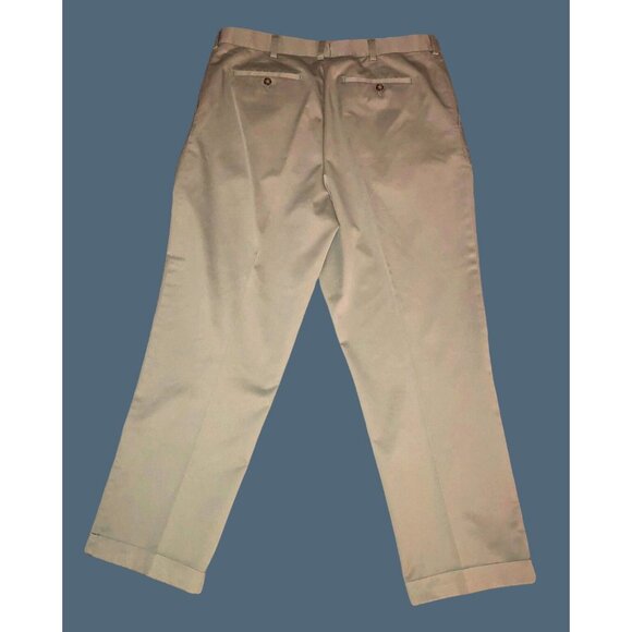 ROUNDTREE & YORKE -MEN'S CLASSIC FIT  97% COTTON TAN DRESSPANTS SIZE 40X30 - Picture 2 of 7